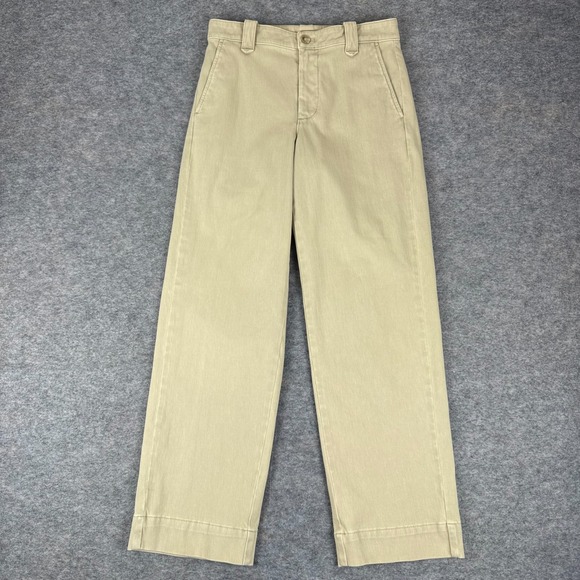 Faherty Pants - Faherty Coastline Knit Chino Pant 28"‎ Wide Leg High Rise Khaki Womens 0